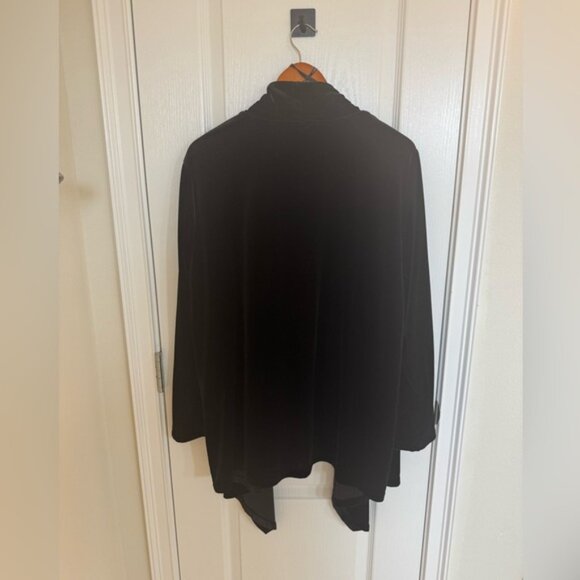 CALVIN KLEIN Black Velour Open Front Jacket in Women’s Plus Size 2X - Picture 9 of 10